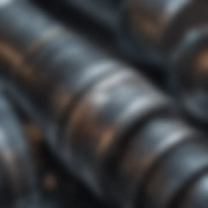 Close-up of various pump materials highlighting texture and quality