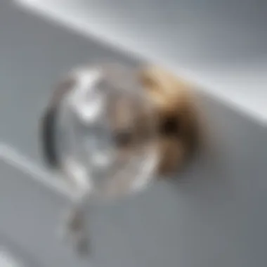 Close-up view of the shimmer and shine of a crystal drawer pull