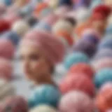 Elegant display of various disposable hair bonnets showcasing diverse colors and patterns