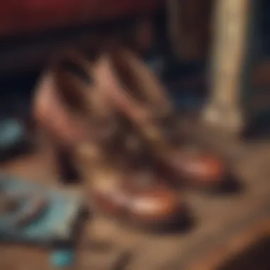 Vintage bohemian shoes reflecting historical fashion