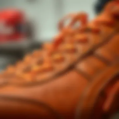 Close-up of leather texture and quality in Onitsuka Tiger shoes