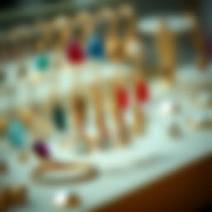 Trendy leverback earrings displayed in a jewelry collection setting