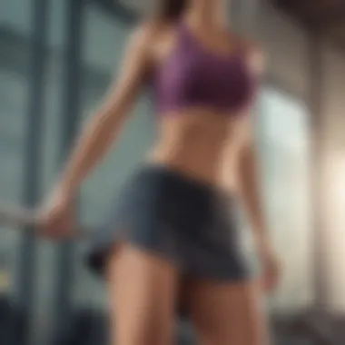 Athlete wearing a modest skort during a workout session.