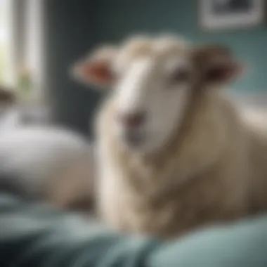 Artistic representation of sheep motifs in home décor