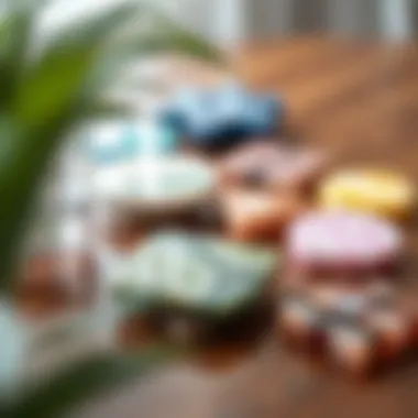Artistic Resin Coasters Collection An array of artistic resin coasters in various shapes and colors