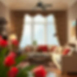 Traditional Americana curtains in a cozy living room setting