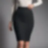 Elegant rib knit pencil skirt showcased on a stylish mannequin