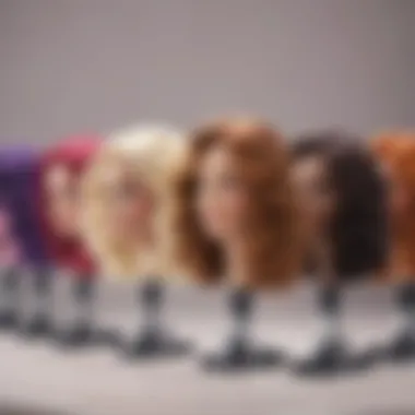 Display of various hair curler holder styles