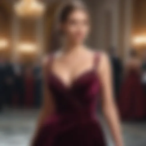 Elegant evening gown in rich velvet