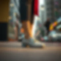 Glitter slip-on shoes showcased in a stylish urban setting