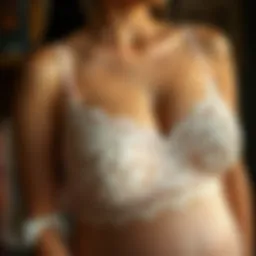 Elegant plus size maternity lingerie set showcasing intricate lace details