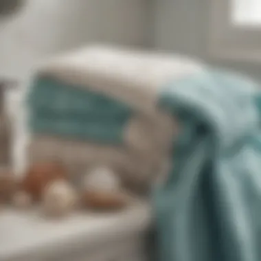 Stylish seashell towels displayed in a coastal-themed bathroom