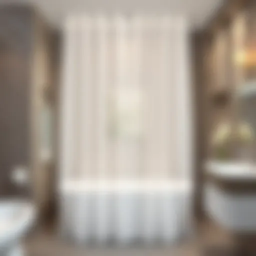 Elegant sheer top shower curtain in a modern bathroom setting