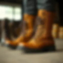 Historical depiction of combat boots evolution