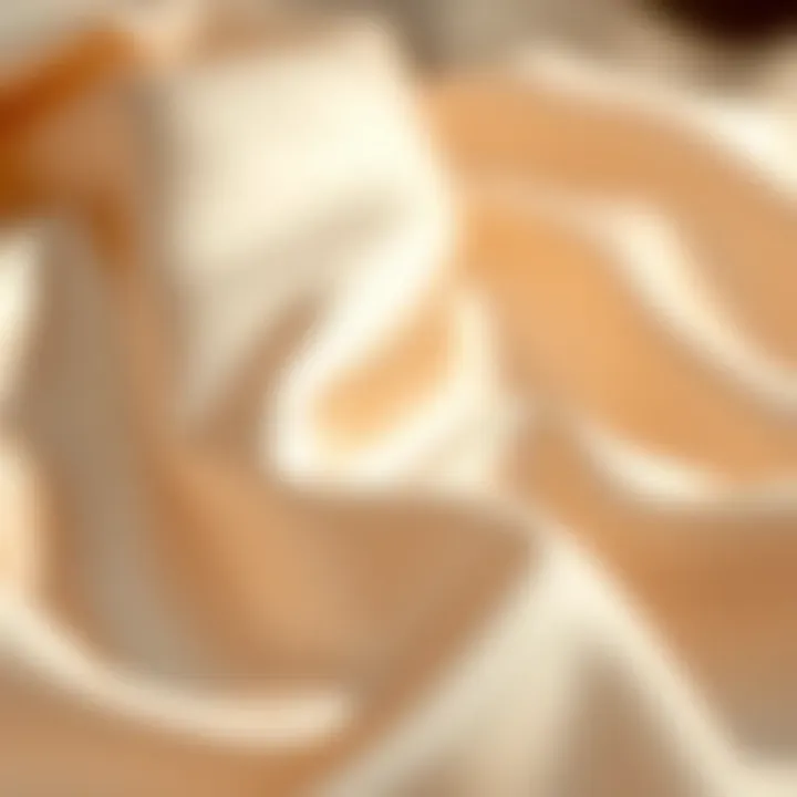 Close-up of satin fabric showcasing its sheen and texture