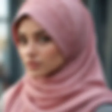 Close-up of the fabric texture of an underscarf hijab cap