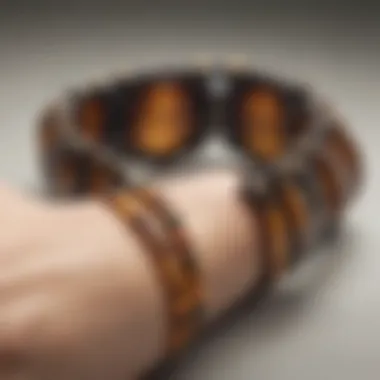 An elegant presentation of the care essentials for maintaining the tiger eye bracelet